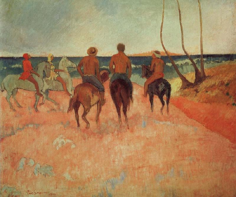 Paul Gauguin Horseman at the beach oil painting picture
